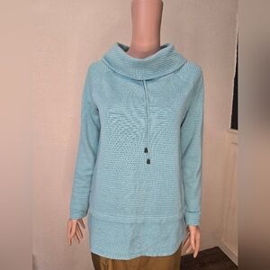 J. Jill Striped Cowl Neck Long Sleeve Sweaters Women's Size XS Blue